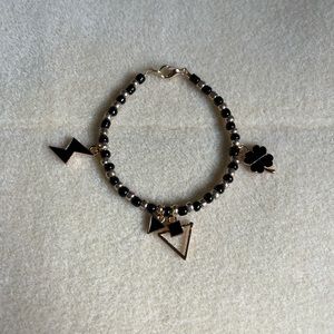 *2 for $20* Black and Gold Beaded Charm Bracelet